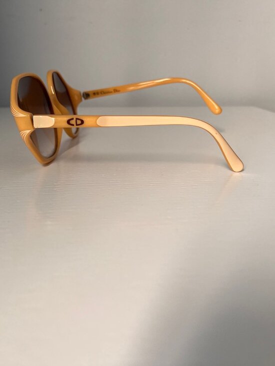 Vintage Christian Dior Oversize Sunglasses, Rounded Octagonal Cream Frames main image 7